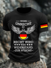 Herren Wenn Recht zu Unrecht wird bedrucktes T-Shirt